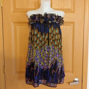 DOKI GEKI Strapless Peacock Ruffle Top or Dress